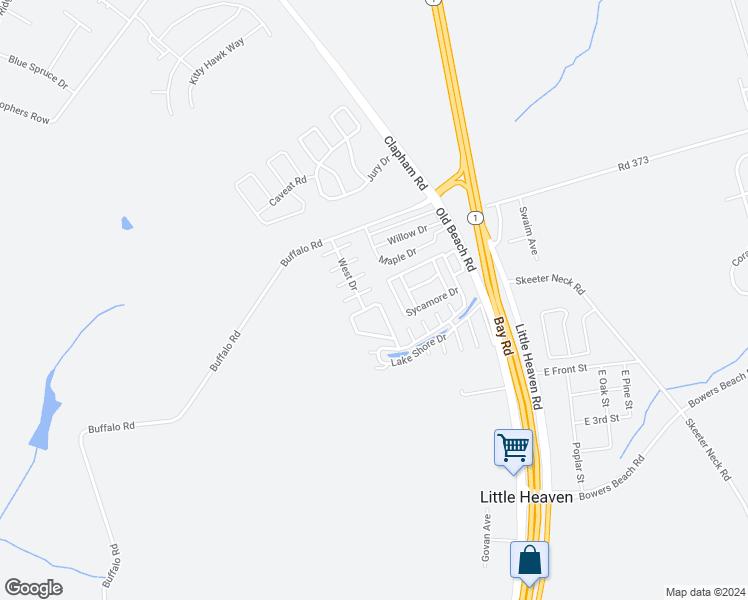 map of restaurants, bars, coffee shops, grocery stores, and more near 320 Jean Bradley Circle in Frederica