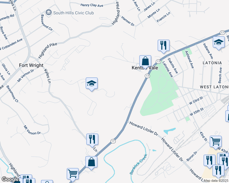 map of restaurants, bars, coffee shops, grocery stores, and more near 401 Farrell Drive in Covington