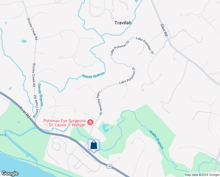 map of restaurants, bars, coffee shops, grocery stores, and more near 11609 Lake Potomac Drive in Potomac