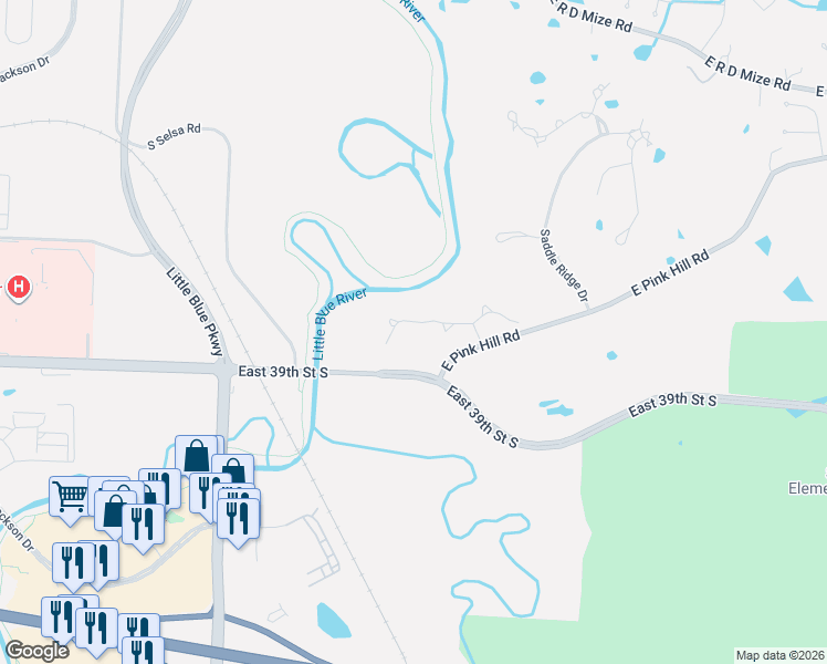 map of restaurants, bars, coffee shops, grocery stores, and more near 20601 East 37th Terrace Court South in Independence