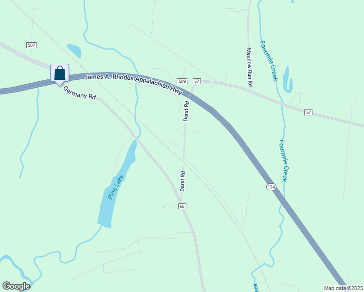 map of restaurants, bars, coffee shops, grocery stores, and more near 233 Darst Road in Waverly