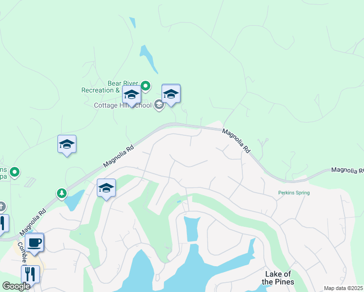 map of restaurants, bars, coffee shops, grocery stores, and more near 11474 Madrone Court in Auburn