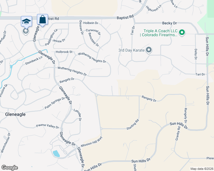 map of restaurants, bars, coffee shops, grocery stores, and more near in Colorado Springs
