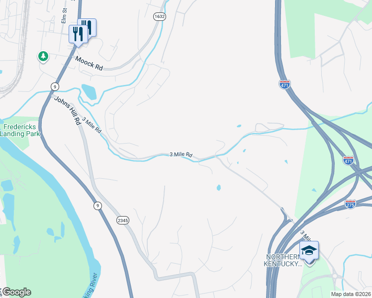 map of restaurants, bars, coffee shops, grocery stores, and more near 105A 3 Mile Road in Wilder