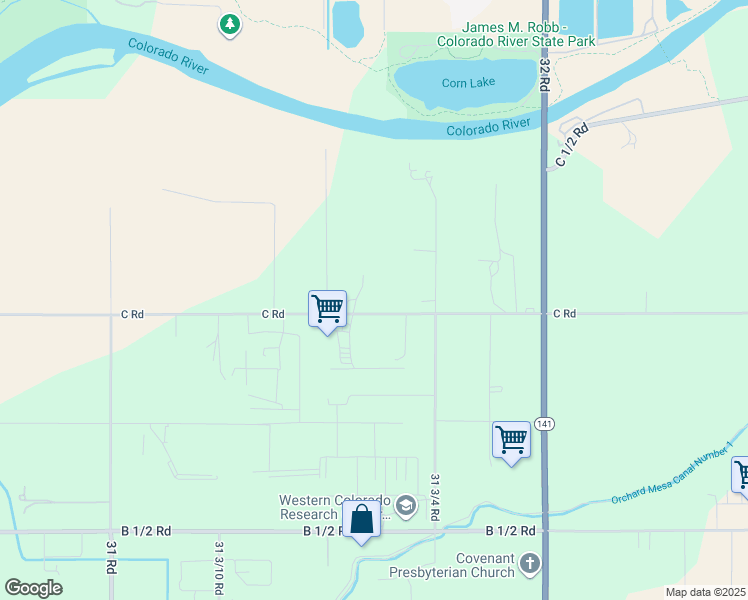 map of restaurants, bars, coffee shops, grocery stores, and more near 3160 C Road in Grand Junction