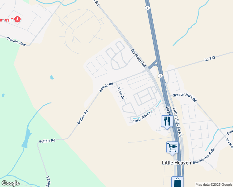 map of restaurants, bars, coffee shops, grocery stores, and more near 361 Todd Avenue in Frederica