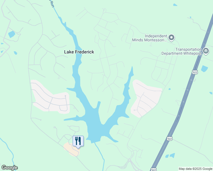 map of restaurants, bars, coffee shops, grocery stores, and more near 182 Milkweed Drive in White Post
