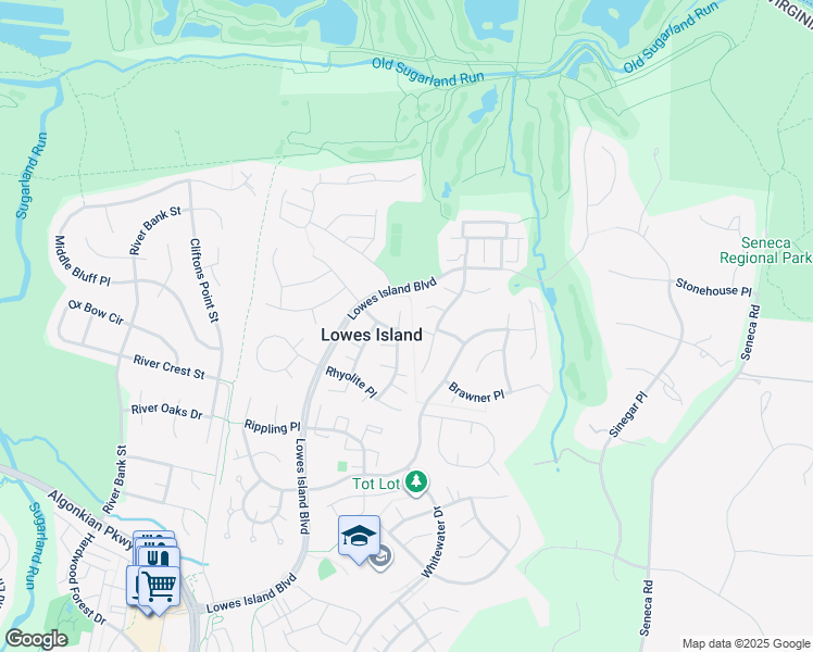 map of restaurants, bars, coffee shops, grocery stores, and more near 20454 Swecker Farm Place in Sterling
