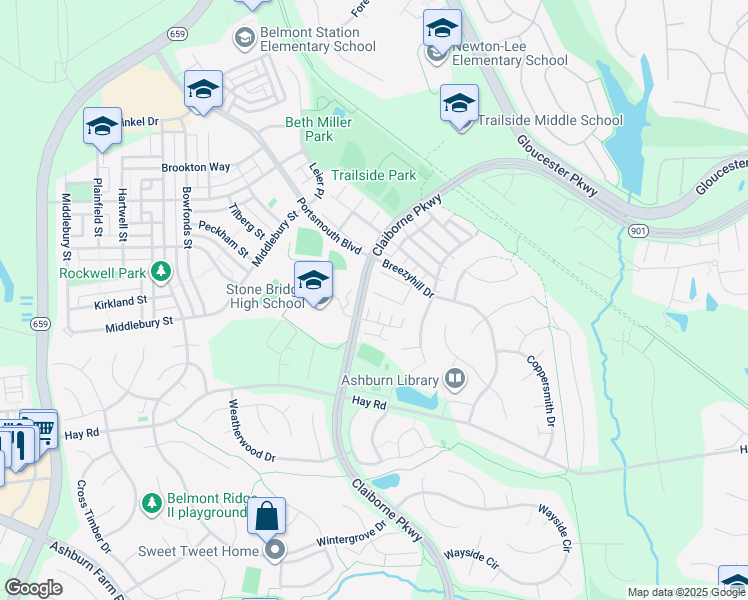 map of restaurants, bars, coffee shops, grocery stores, and more near 43215 Brookford Square in Ashburn