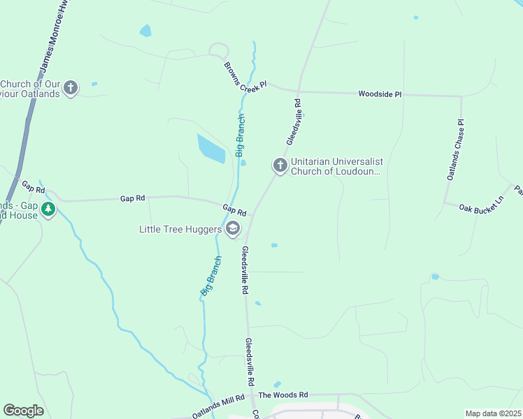 map of restaurants, bars, coffee shops, grocery stores, and more near 20520 Gleedsville Road in Leesburg