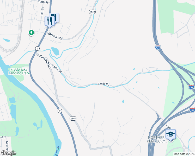 map of restaurants, bars, coffee shops, grocery stores, and more near 105A 3 Mile Road in Wilder