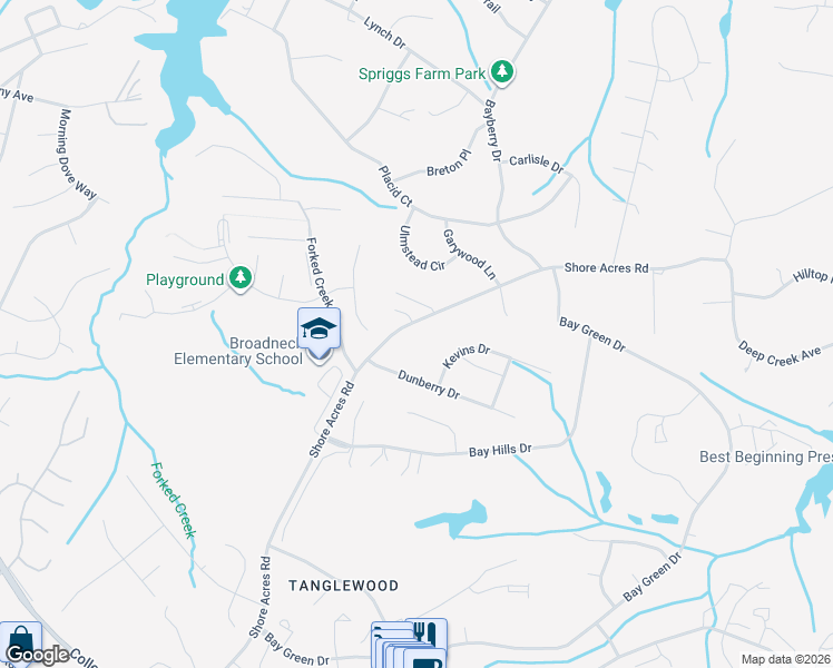 map of restaurants, bars, coffee shops, grocery stores, and more near 569 Shore Acres Road in Arnold