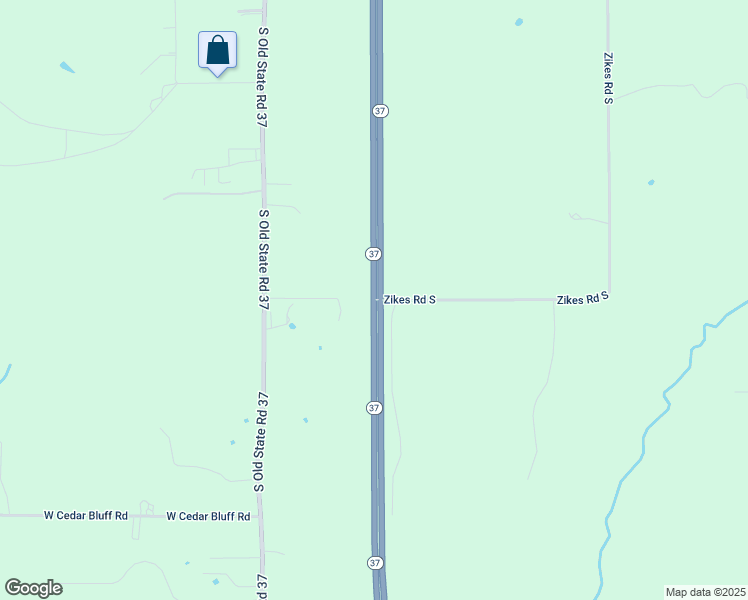 map of restaurants, bars, coffee shops, grocery stores, and more near Indiana 37 in Bloomington