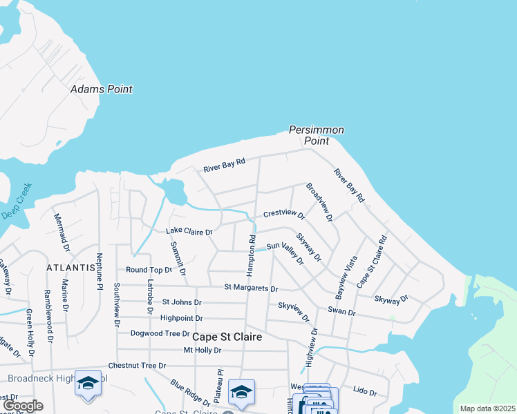 map of restaurants, bars, coffee shops, grocery stores, and more near 1091 Poplar Tree Drive in Annapolis