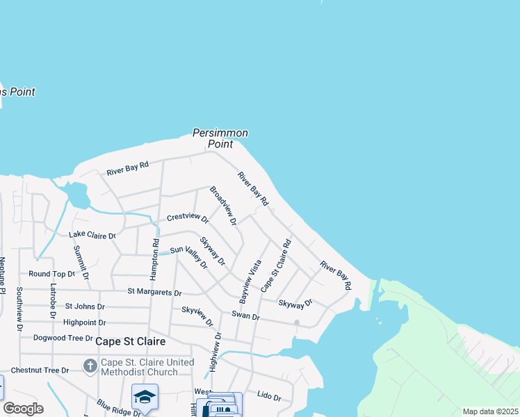 map of restaurants, bars, coffee shops, grocery stores, and more near 1173 River Bay Road in Annapolis