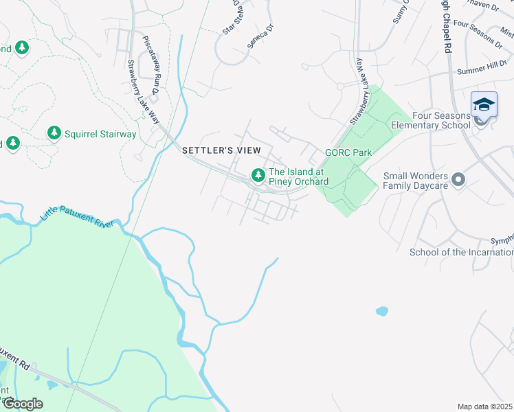 map of restaurants, bars, coffee shops, grocery stores, and more near 2666 Merlin Court in Odenton