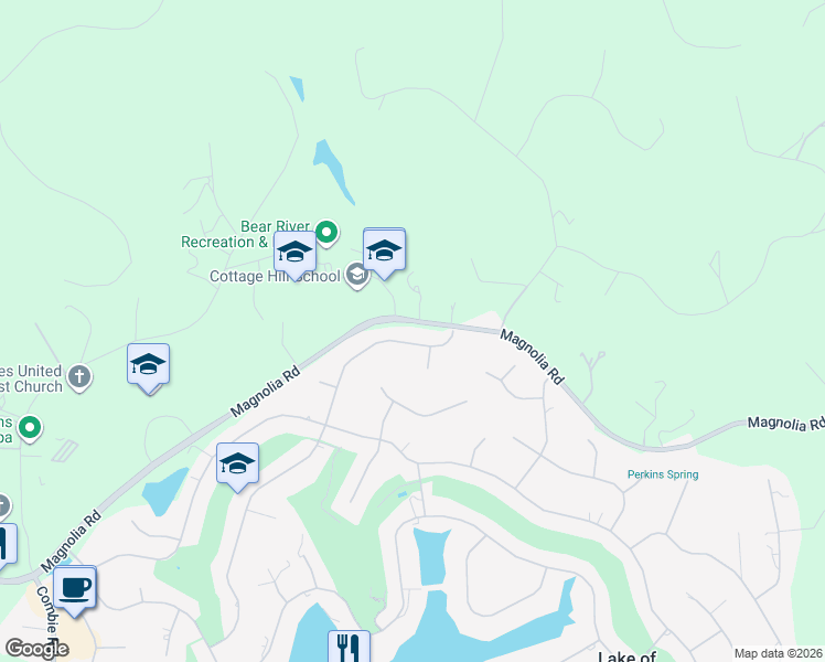 map of restaurants, bars, coffee shops, grocery stores, and more near 22510 Sunset Ridge Drive in Auburn