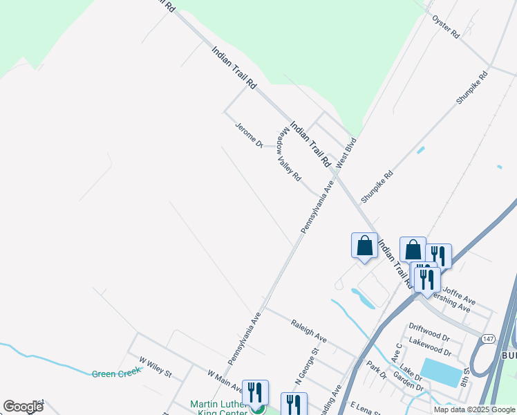 map of restaurants, bars, coffee shops, grocery stores, and more near Detroit Avenue in Whitesboro-Burleigh
