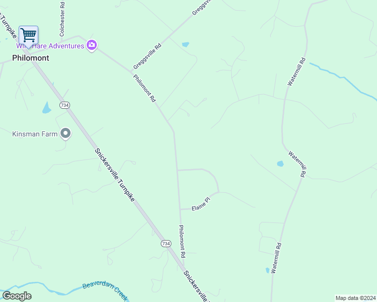 map of restaurants, bars, coffee shops, grocery stores, and more near 36986 Wellington Drive in Purcellville