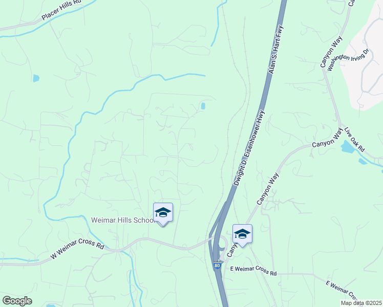 map of restaurants, bars, coffee shops, grocery stores, and more near 21400 Meadow Oaks Lane in Colfax