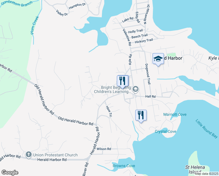 map of restaurants, bars, coffee shops, grocery stores, and more near 425 Mountain Road in Crownsville