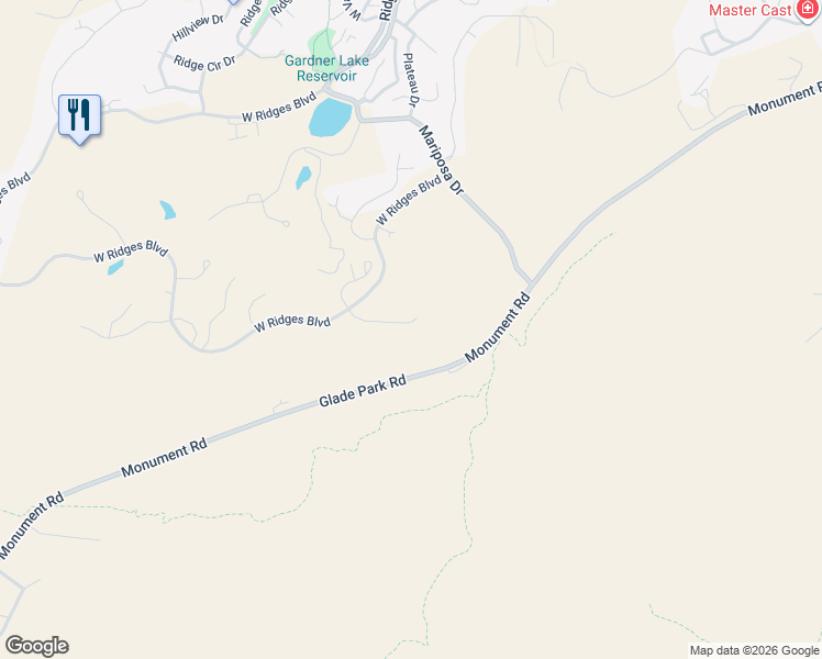 map of restaurants, bars, coffee shops, grocery stores, and more near West Ridges Boulevard in Grand Junction