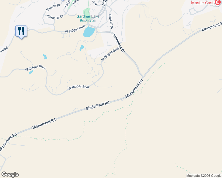 map of restaurants, bars, coffee shops, grocery stores, and more near West Ridges Boulevard in Grand Junction