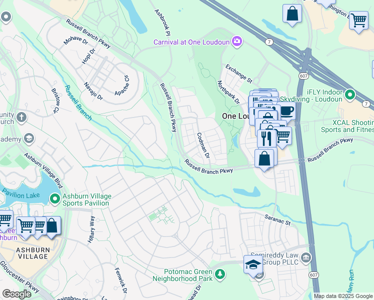 map of restaurants, bars, coffee shops, grocery stores, and more near 44500 Yarmouth Drive in Ashburn