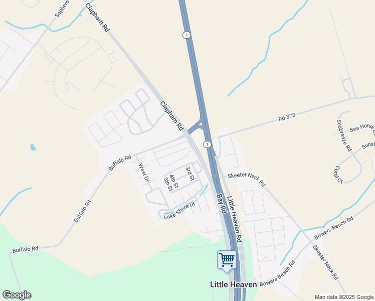 map of restaurants, bars, coffee shops, grocery stores, and more near 2 Willow Drive in Frederica