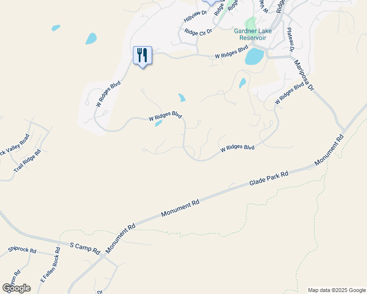 map of restaurants, bars, coffee shops, grocery stores, and more near 2466 West Ridges Boulevard in Grand Junction