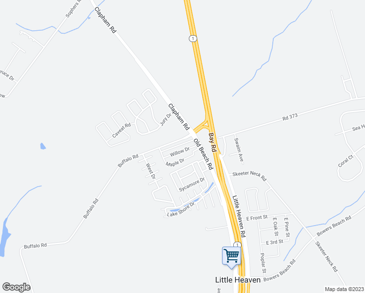 map of restaurants, bars, coffee shops, grocery stores, and more near 162 Holly Drive in Frederica