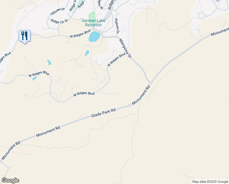 map of restaurants, bars, coffee shops, grocery stores, and more near West Ridges Boulevard in Grand Junction