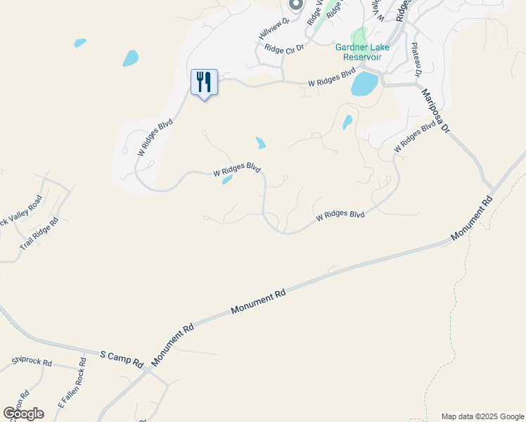 map of restaurants, bars, coffee shops, grocery stores, and more near 2442-2466 West Ridges Boulevard in Grand Junction