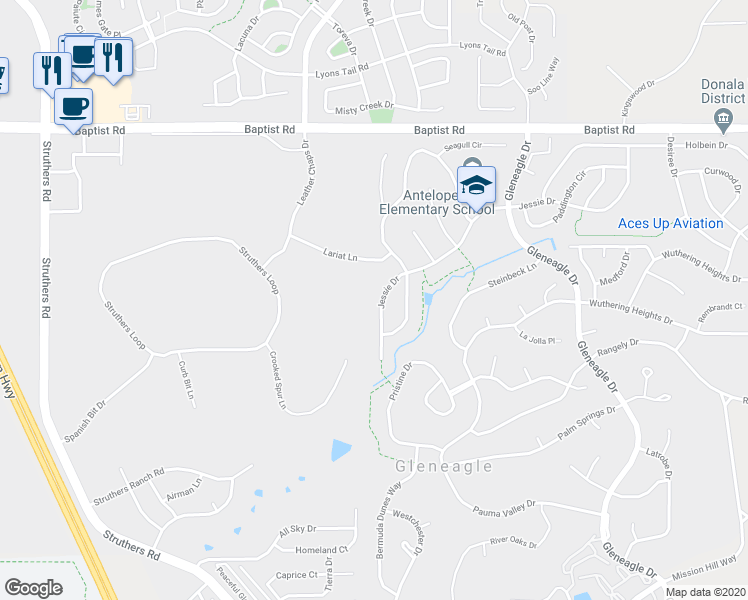 map of restaurants, bars, coffee shops, grocery stores, and more near 15120 Jessie Drive in Colorado Springs