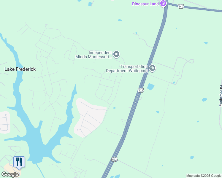 map of restaurants, bars, coffee shops, grocery stores, and more near 119 Emperor Drive in Lake Frederick