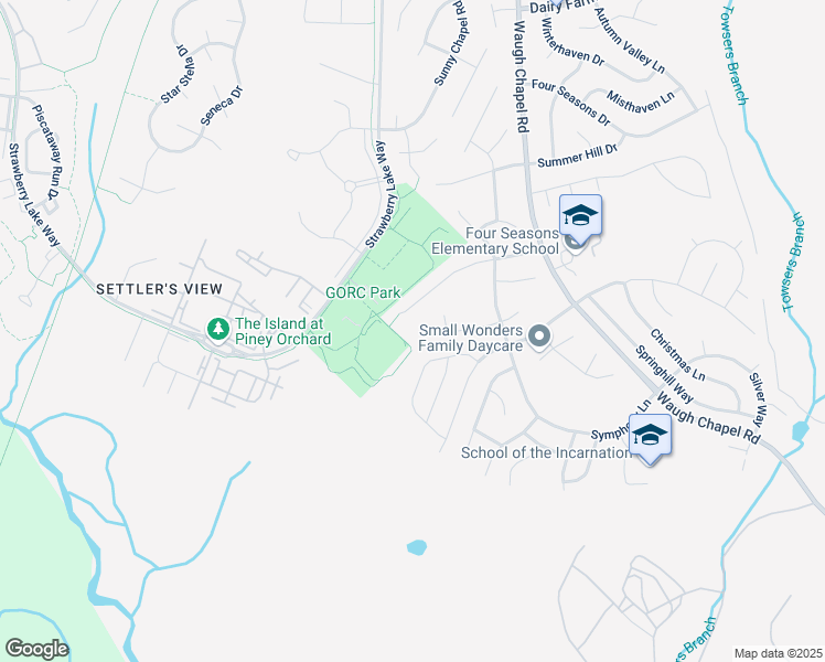 map of restaurants, bars, coffee shops, grocery stores, and more near 1122 Red Harvest Road in Gambrills