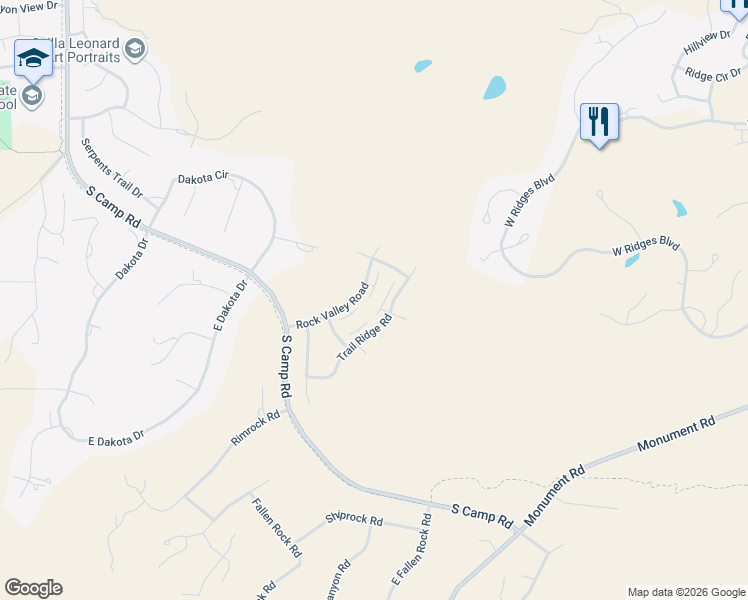 map of restaurants, bars, coffee shops, grocery stores, and more near 2289 Rock Valley Road in Grand Junction