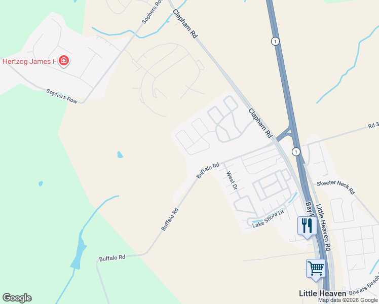 map of restaurants, bars, coffee shops, grocery stores, and more near 180 Evidence Road in Magnolia