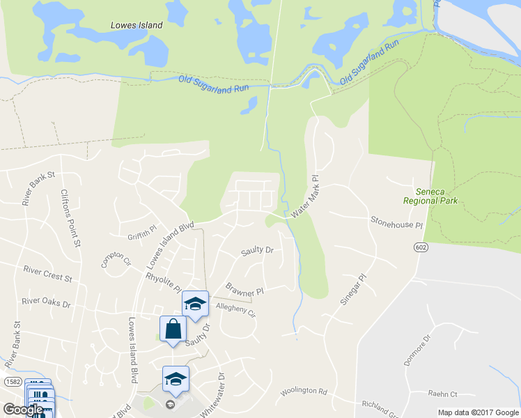 map of restaurants, bars, coffee shops, grocery stores, and more near 20387 Cottswold Terrace in Sterling