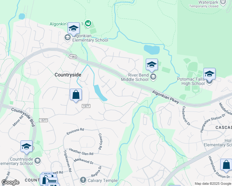 map of restaurants, bars, coffee shops, grocery stores, and more near 37 Christopher Lane in Sterling