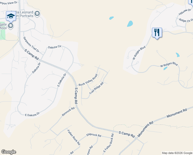 map of restaurants, bars, coffee shops, grocery stores, and more near 2283 Red Wash Court in Grand Junction