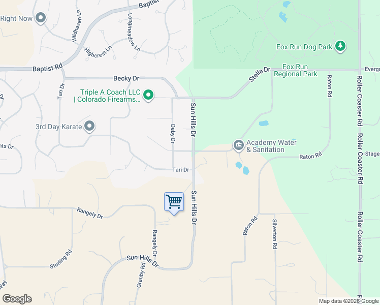 map of restaurants, bars, coffee shops, grocery stores, and more near 1527 Spring Valley Drive in Colorado Springs