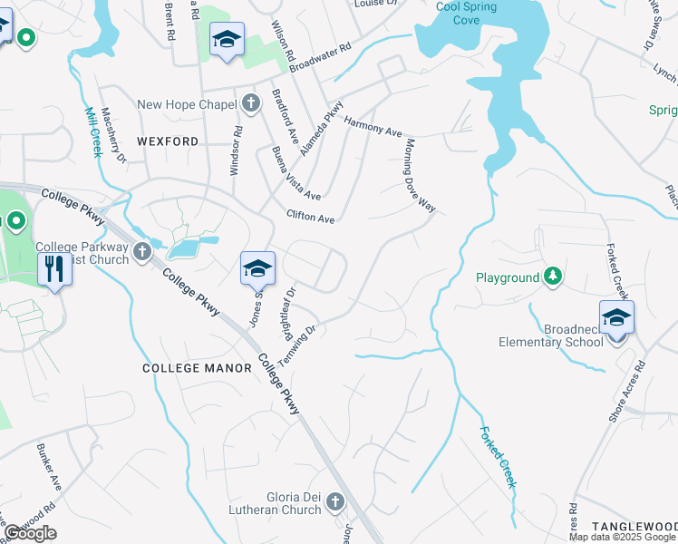 map of restaurants, bars, coffee shops, grocery stores, and more near 860 Nancy Lynn Lane in Arnold