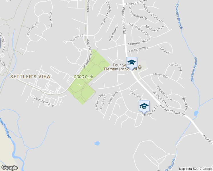 map of restaurants, bars, coffee shops, grocery stores, and more near 2490 Fall Breeze Court in Gambrills