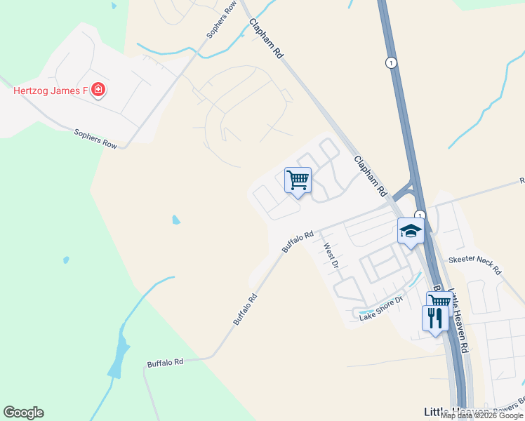 map of restaurants, bars, coffee shops, grocery stores, and more near 163 Evidence Road in Magnolia