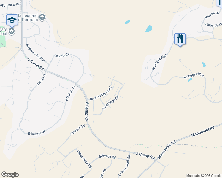 map of restaurants, bars, coffee shops, grocery stores, and more near 2283 Red Wash Court in Grand Junction