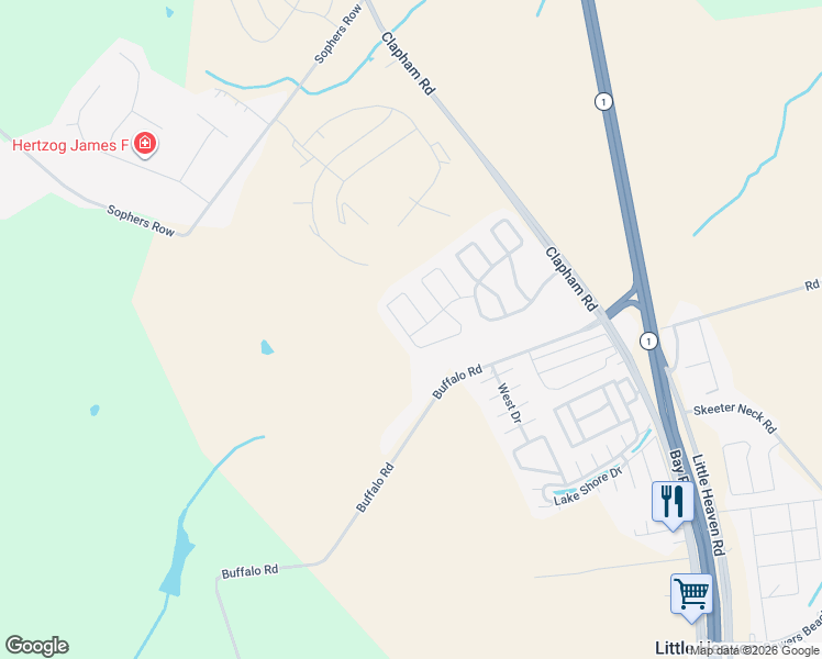 map of restaurants, bars, coffee shops, grocery stores, and more near 180 Evidence Road in Magnolia