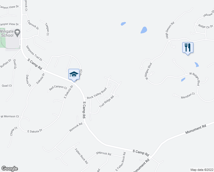 map of restaurants, bars, coffee shops, grocery stores, and more near 2283 Red Washington Court in Grand Junction