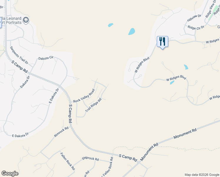 map of restaurants, bars, coffee shops, grocery stores, and more near 2313 Trail Ridge Road in Grand Junction