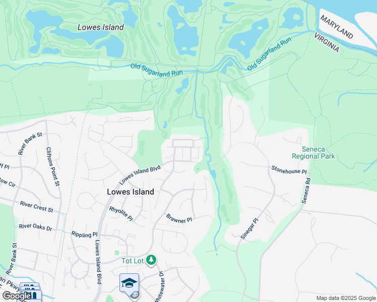 map of restaurants, bars, coffee shops, grocery stores, and more near 20375 Cottswold Terrace in Lowes Island